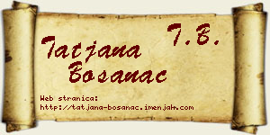 Tatjana Bosanac vizit kartica